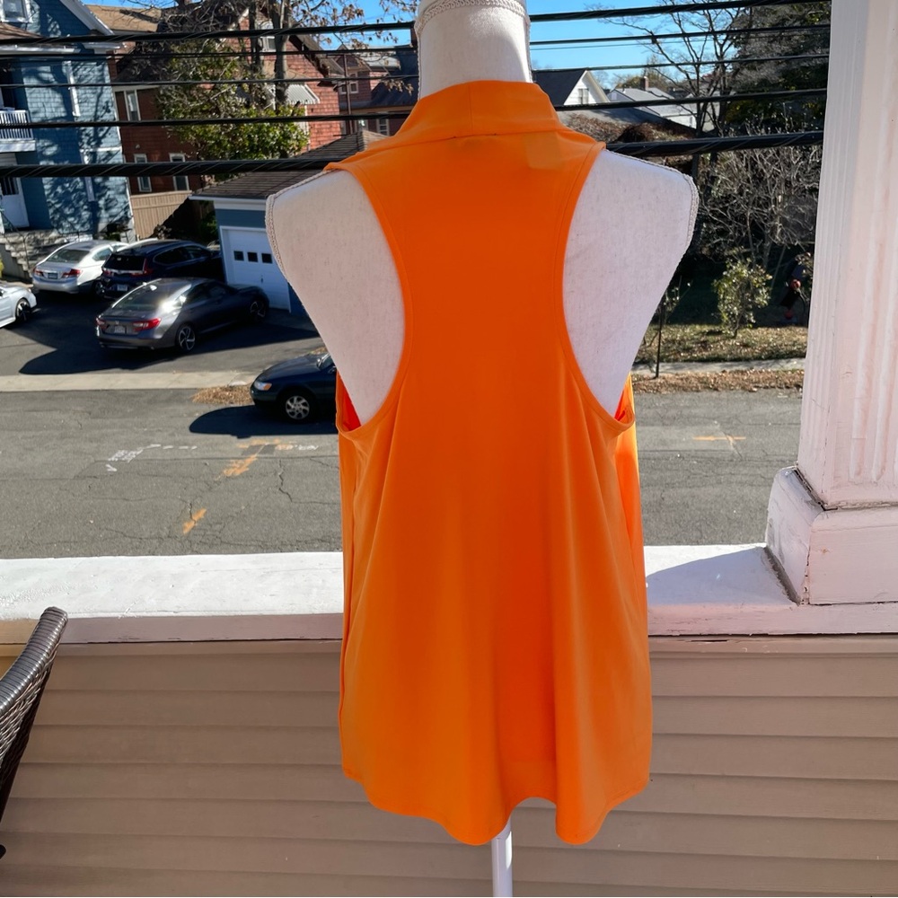 Express Orange Draped Cowl Neck Racerback Tank Top Size L (NWT) - Picture 3 of 7